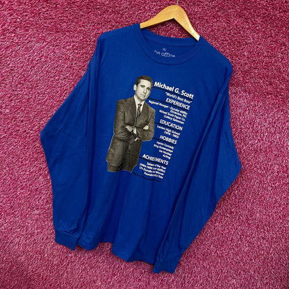 The Office Michael Scott Resume Long Sleeve Tshirt size Extra Large