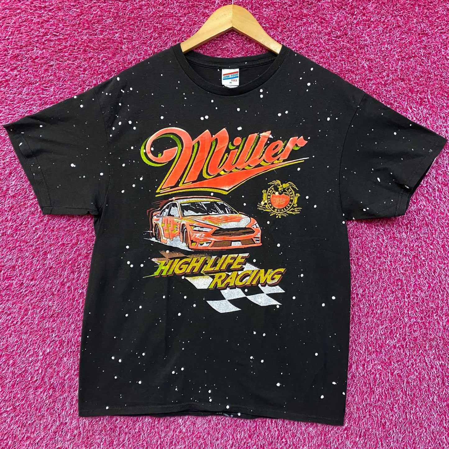 Junkfood Miller HighLife Racing Graphic Design T-Shirt Medium