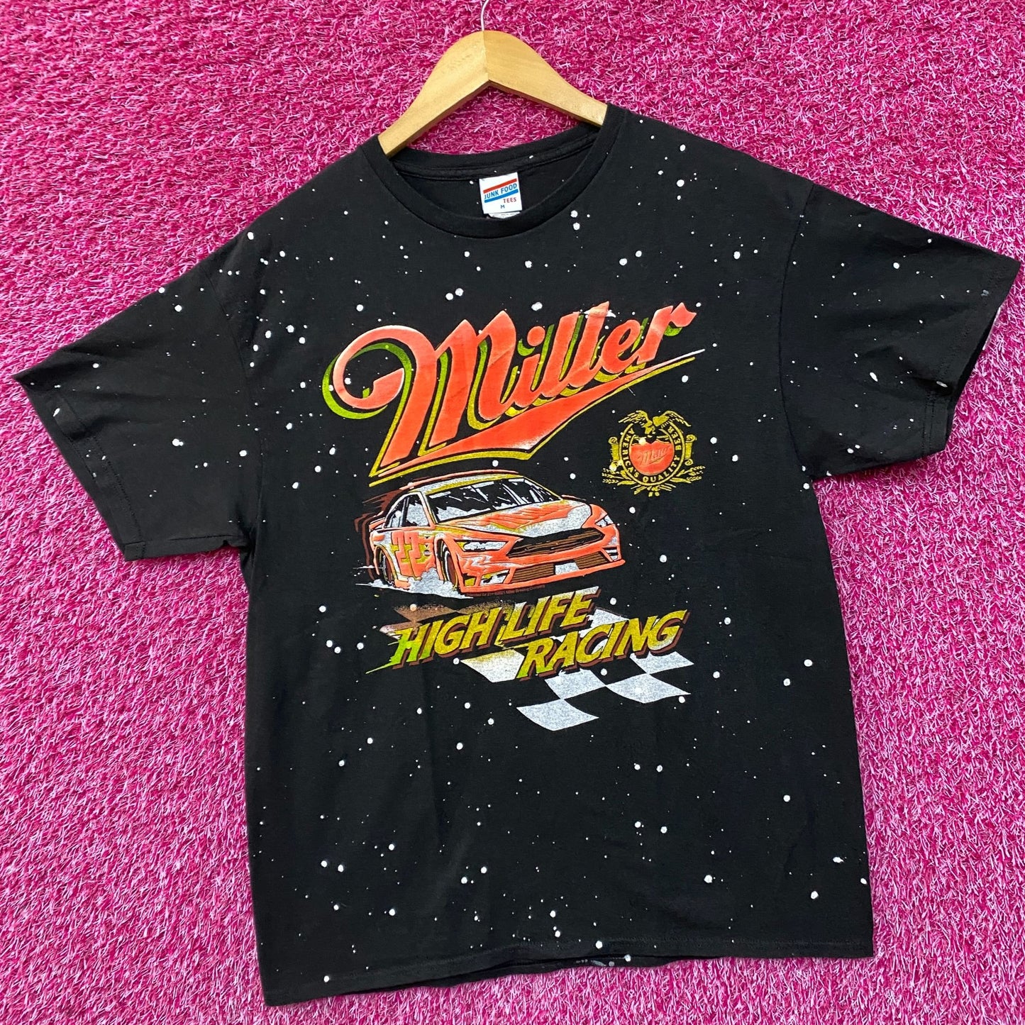 Junkfood Miller HighLife Racing Graphic Design T-Shirt Medium