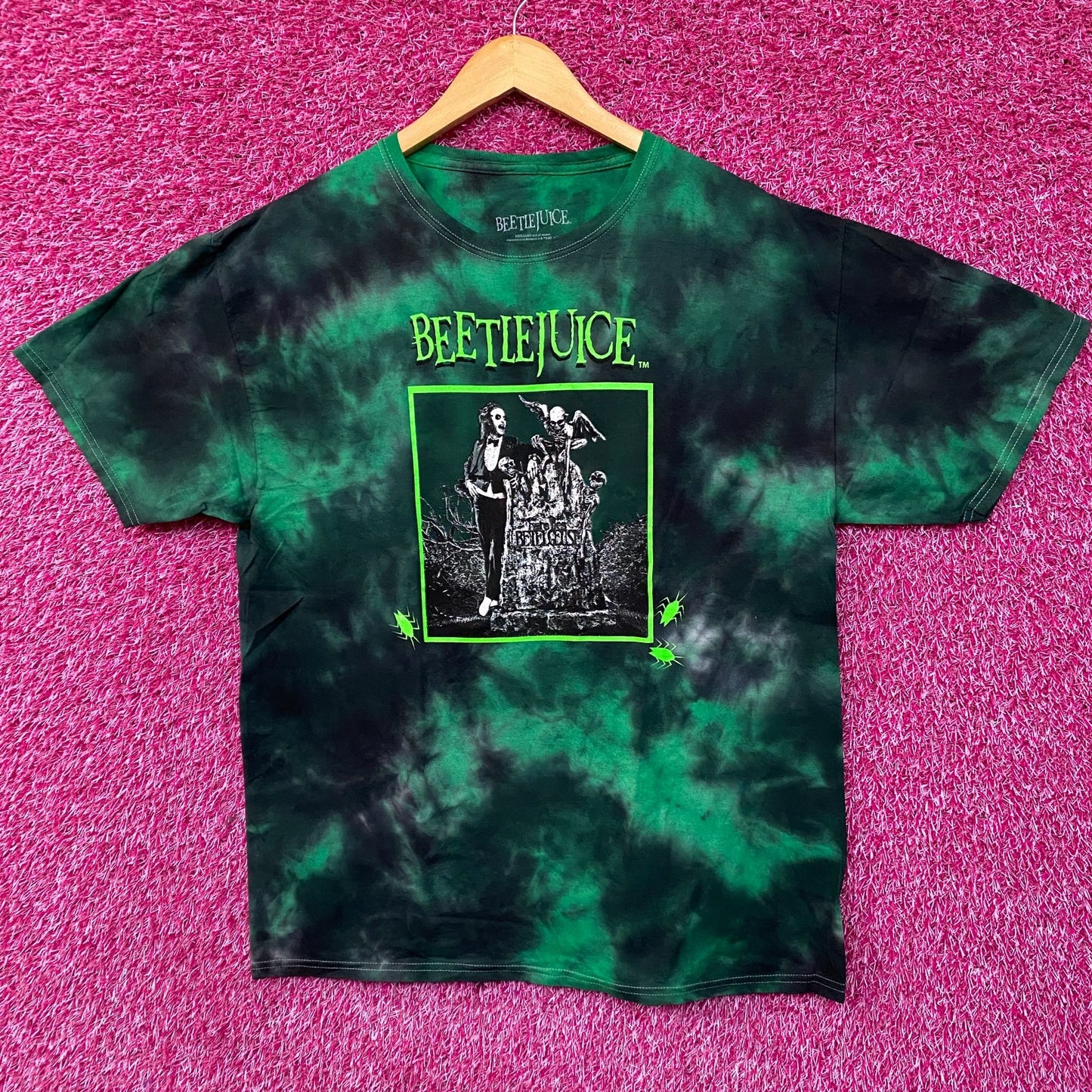 Beetlejuice Tombstone Tie-Dye Movie T-Shirt Medium
