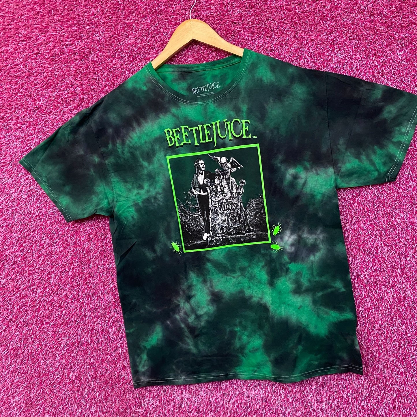 Beetlejuice Tombstone Tie-Dye Movie T-Shirt Medium