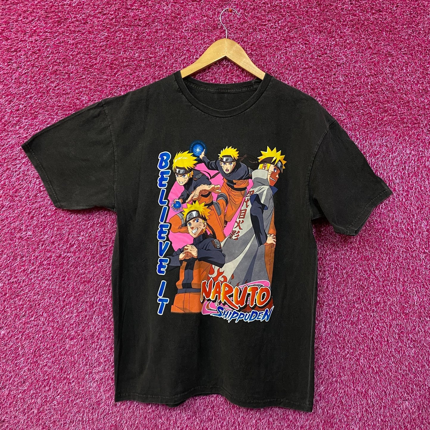 Naruto Shippuden Anime Mineral Wash T-shirt size Large