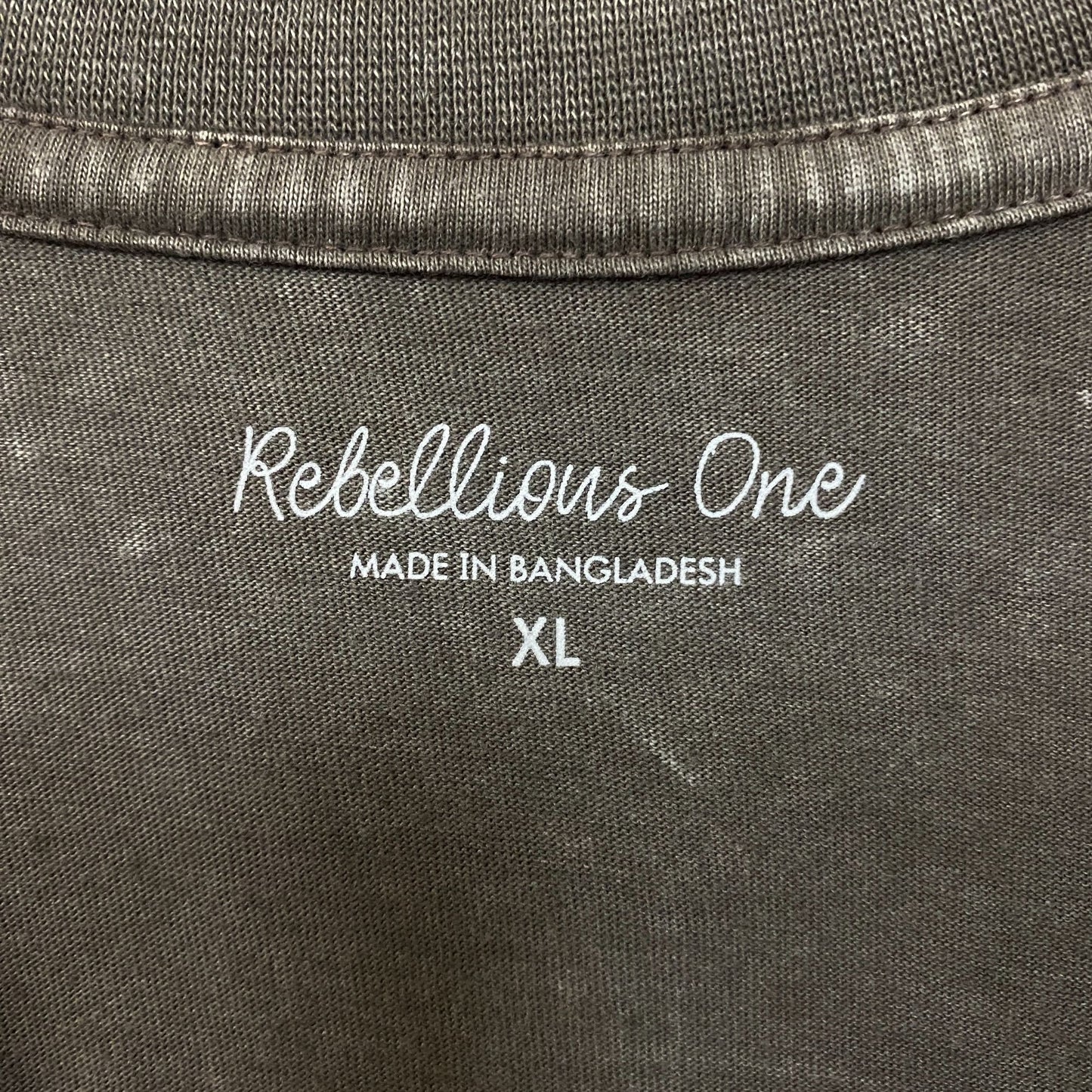 Rebellious One Grey Pink Camo Varsity Number 10 Mineral Wash Crop T-Shirt XL