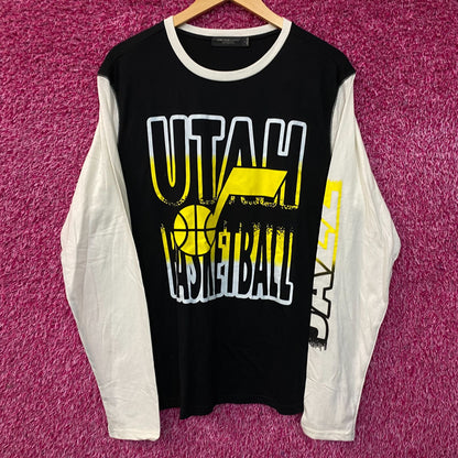 Junk Food Utah Basketball Graphic Raglan-Style Long-Sleeve Shirt Large