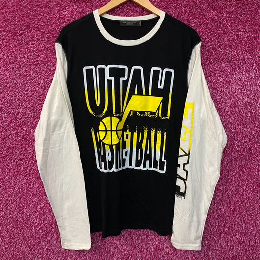 Junk Food Utah Basketball Graphic Raglan-Style Long-Sleeve Shirt Large