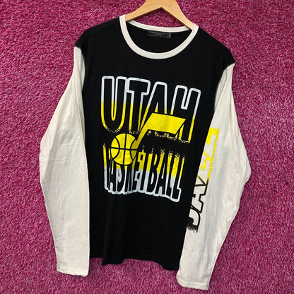 Junk Food Utah Basketball Graphic Raglan-Style Long-Sleeve Shirt Large
