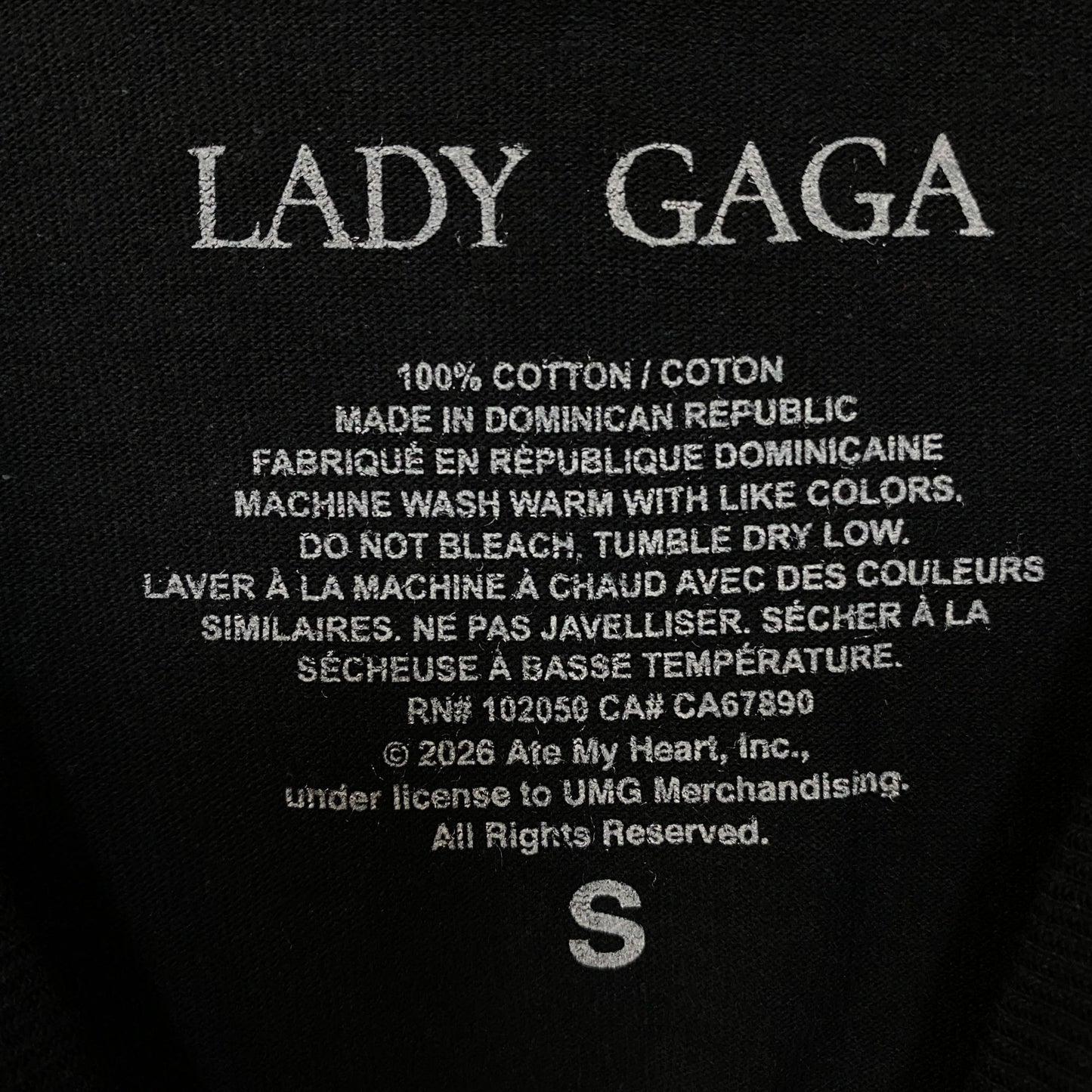 Lady Gaga Black & White Portrait Graphic T-Shirt Small