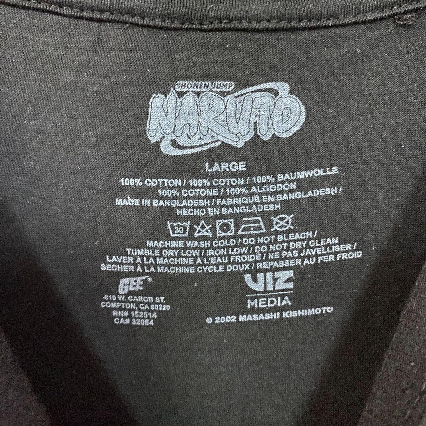 Naruto Sasuke Uchiha Graphic Design Anime T-Shirt Large