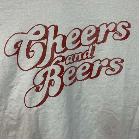 Junk Food Clothing Cheers and Beers Cropped Graphic T-Shirt Large