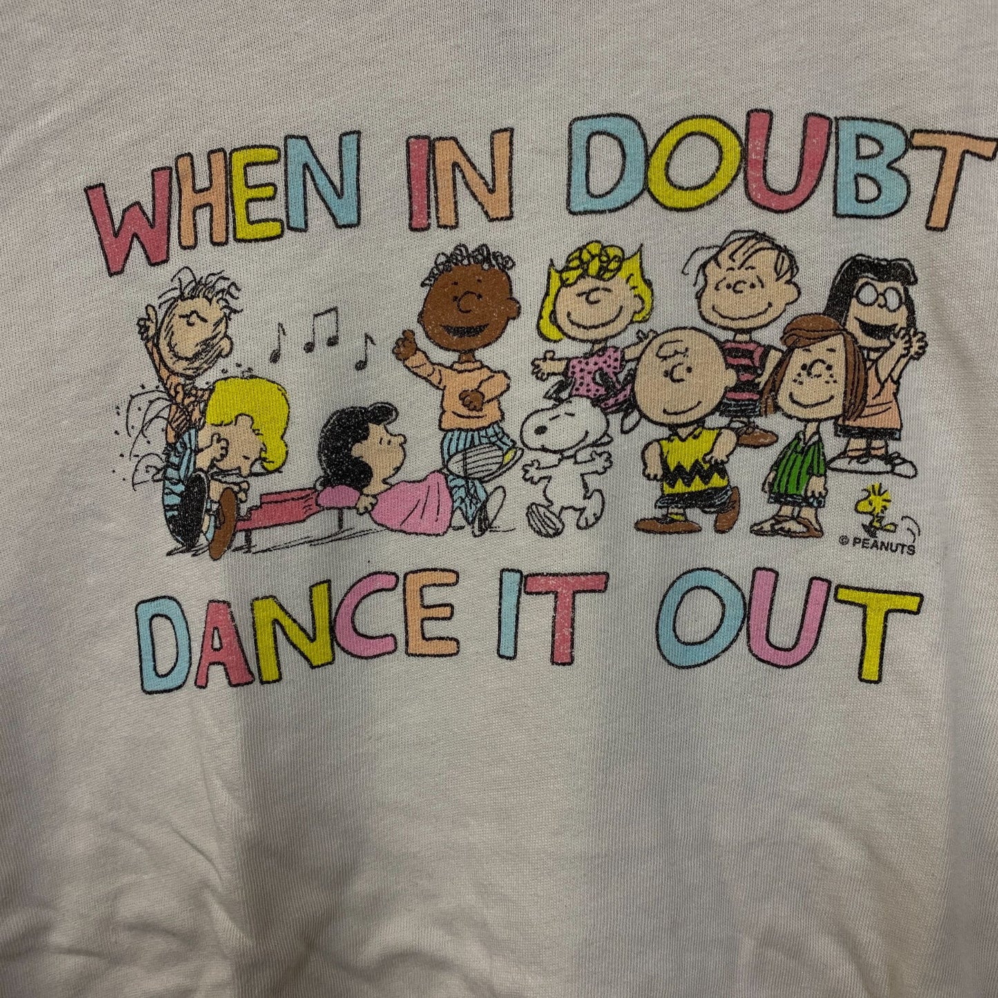 Junk Food Clothing Peanuts When In Doubt, Dance It Out Graphic T-Shirt XL