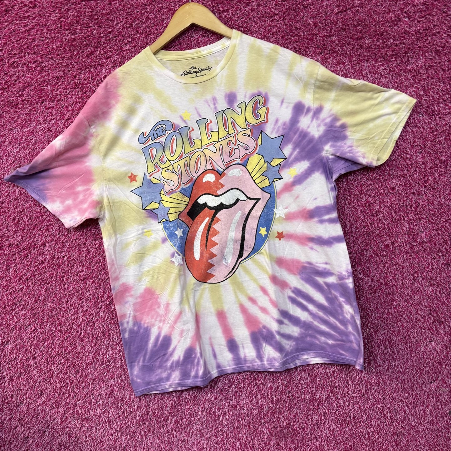 Rolling Stones Hot lips Sunset Tie Dye T-Shirt XL
