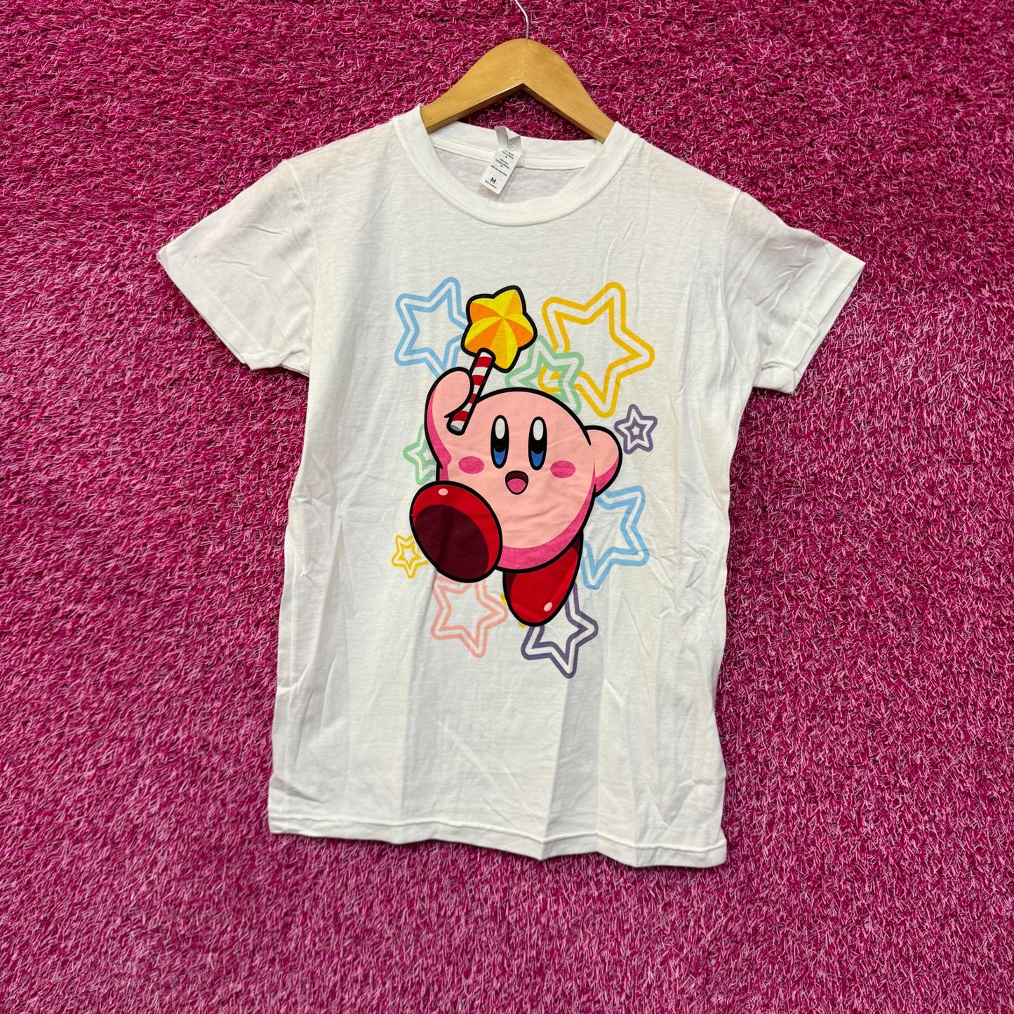 Kirby Magic Star Wand Nintendo Womens T-shirt Size Medium