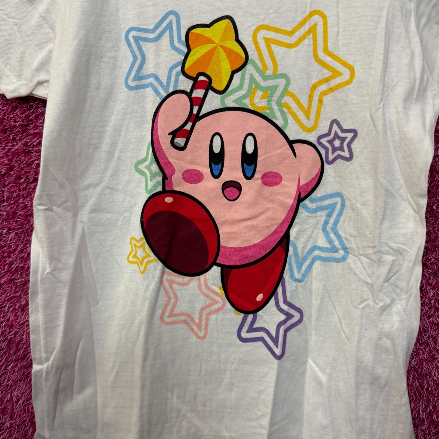 Kirby Magic Star Wand Nintendo Womens T-shirt Size Medium