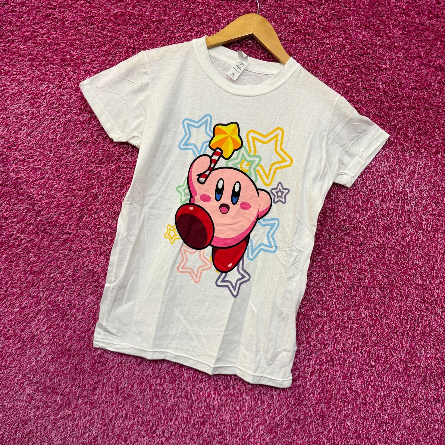 Kirby Magic Star Wand Nintendo Womens T-shirt Size Medium