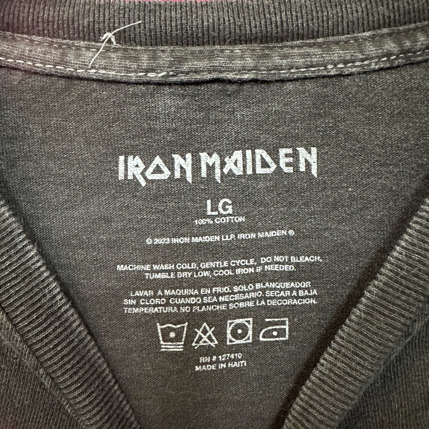 Iron Maiden Eddie Rock Mineral wash Rock Tshirt size Large
