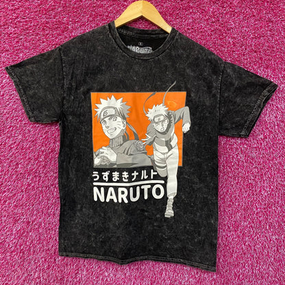 Naruto Shippuden Anime Naruto Uzumaki Acid-Washed T-Shirt Small