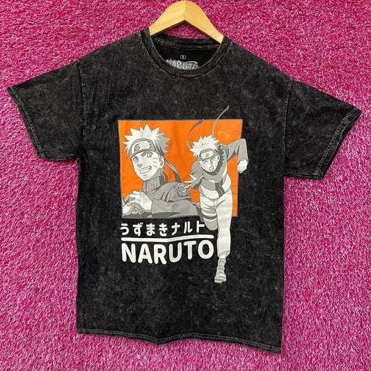 Naruto Shippuden Anime Naruto Uzumaki Acid-Washed T-Shirt Small