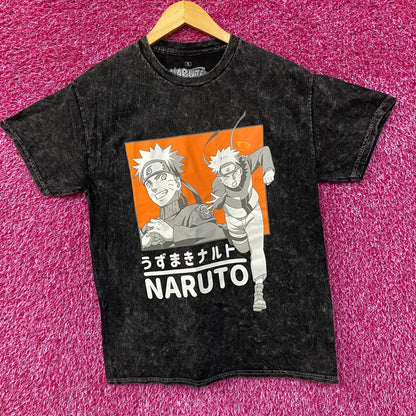 Naruto Shippuden Anime Naruto Uzumaki Acid-Washed T-Shirt Small