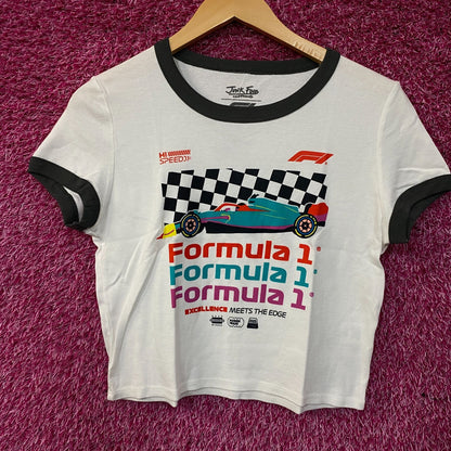 Junk Food Women's Formula 1 Finish Line Crop T-shirt Large