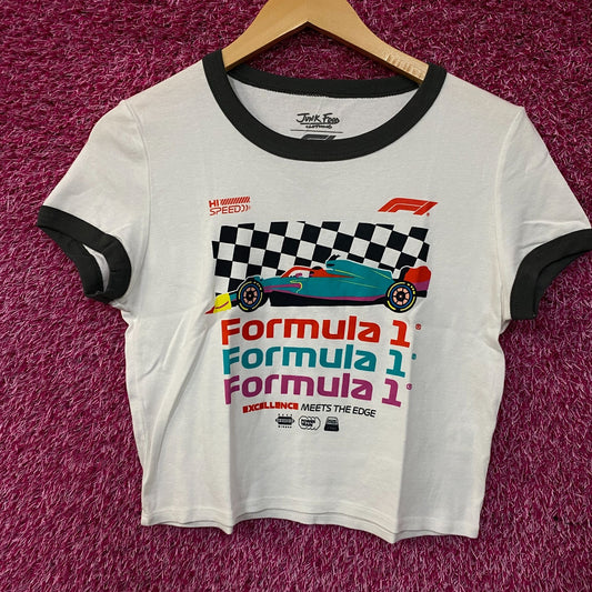 Junk Food Women's Formula 1 Finish Line Crop T-shirt Large