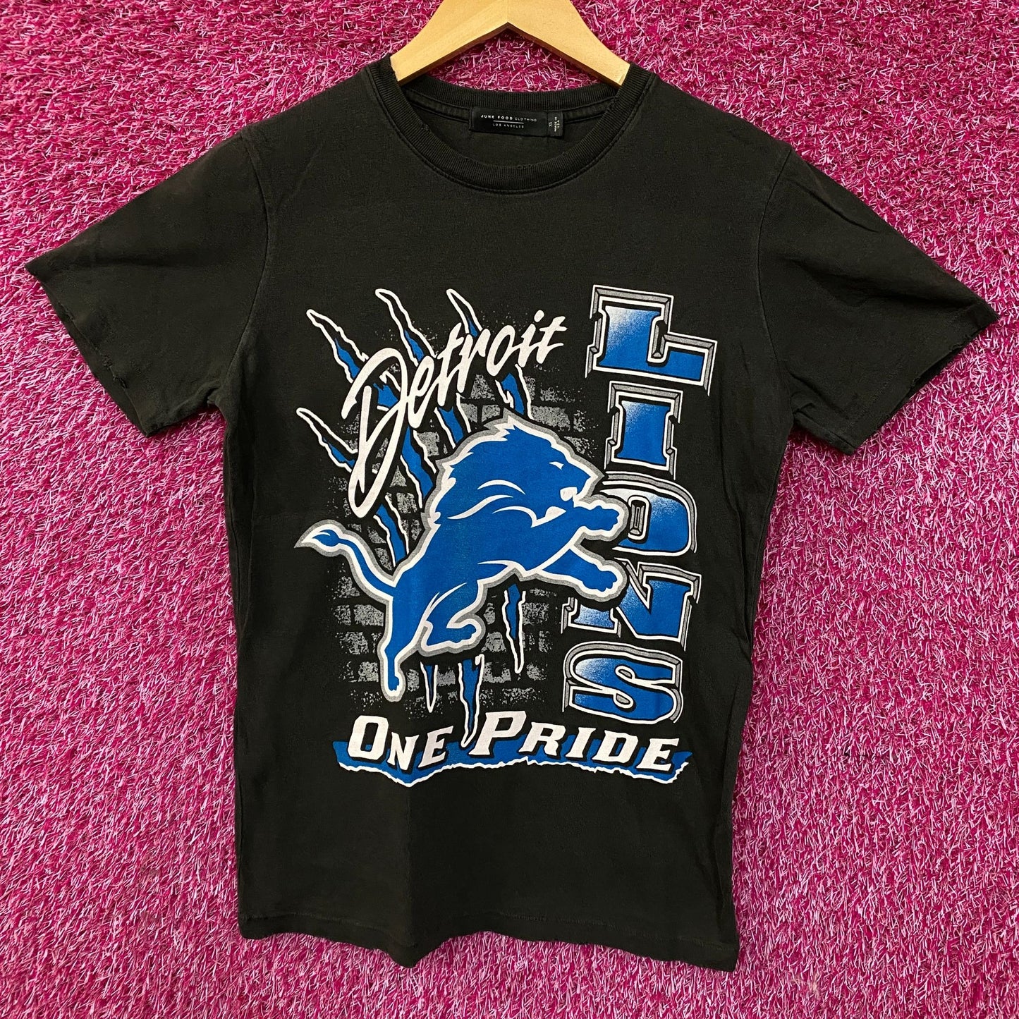 Junk Food Clothing Detroit Lions "One Pride" Vintage-Style T-Shirt XS
