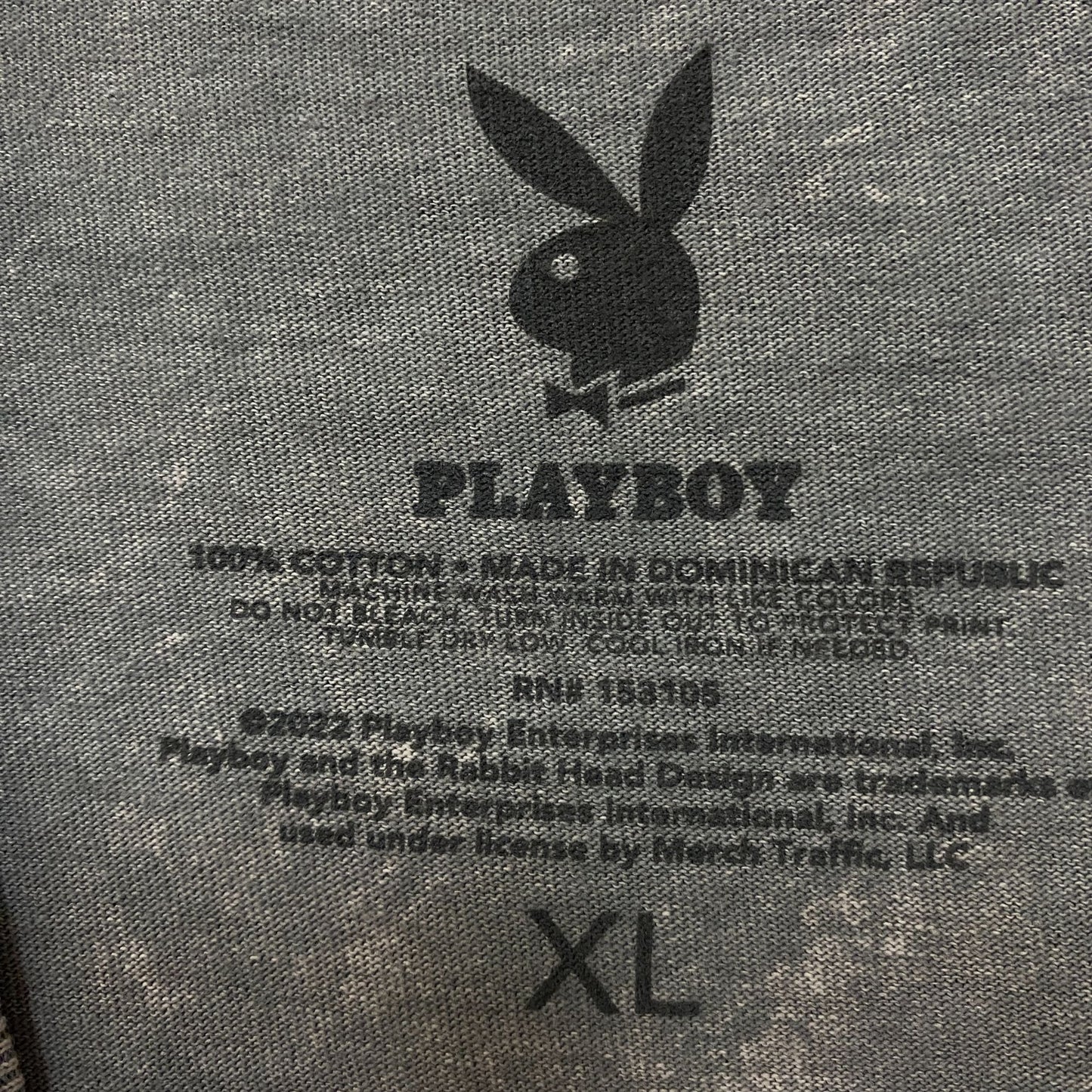 Playboy Stacked Logo Acid Wash Graphic T-Shirt XL