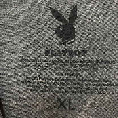 Playboy Stacked Logo Acid Wash Graphic T-Shirt XL