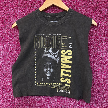 The Notorious B.I.G. Biggie Smalls Life After Death Tour Sleeveless Crop Tee Medium