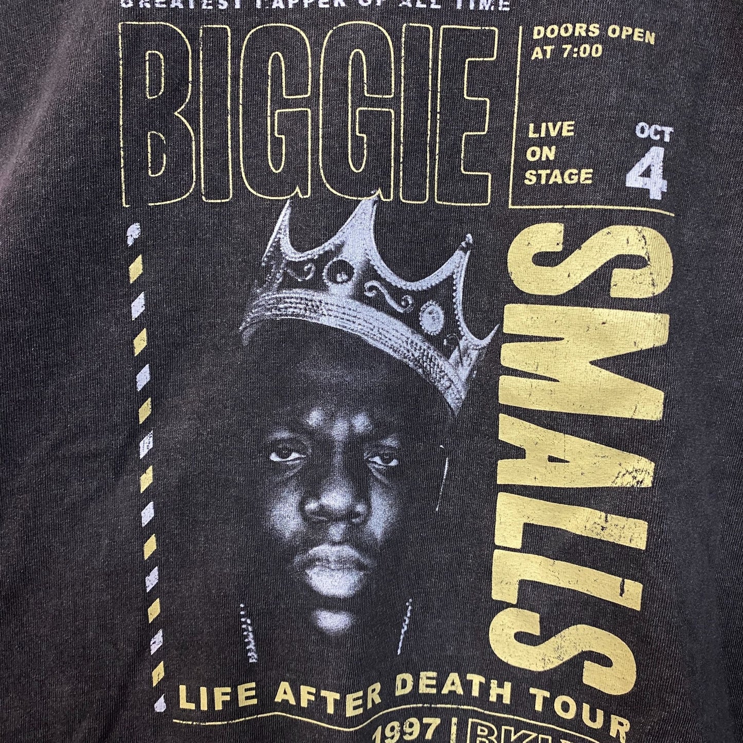The Notorious B.I.G. Biggie Smalls Life After Death Tour Sleeveless Crop Tee Medium