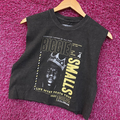 The Notorious B.I.G. Biggie Smalls Life After Death Tour Sleeveless Crop Tee Medium