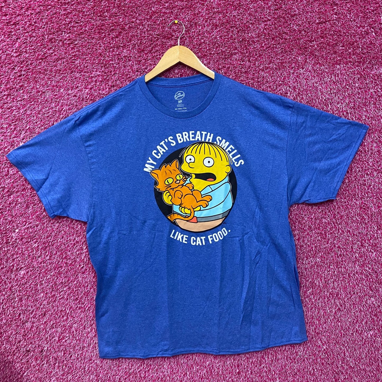 The Simpsons Ralph and His Cat Graphic Tee Royal Blue 2XL