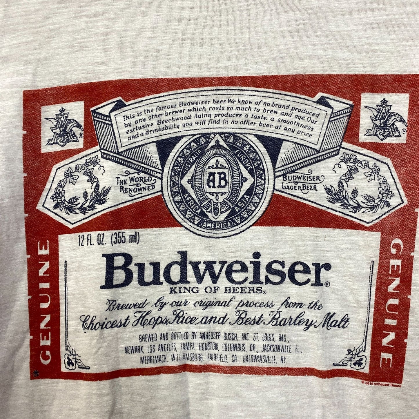 World Renowned Budweiser King Of Beers T-Shirt 1X