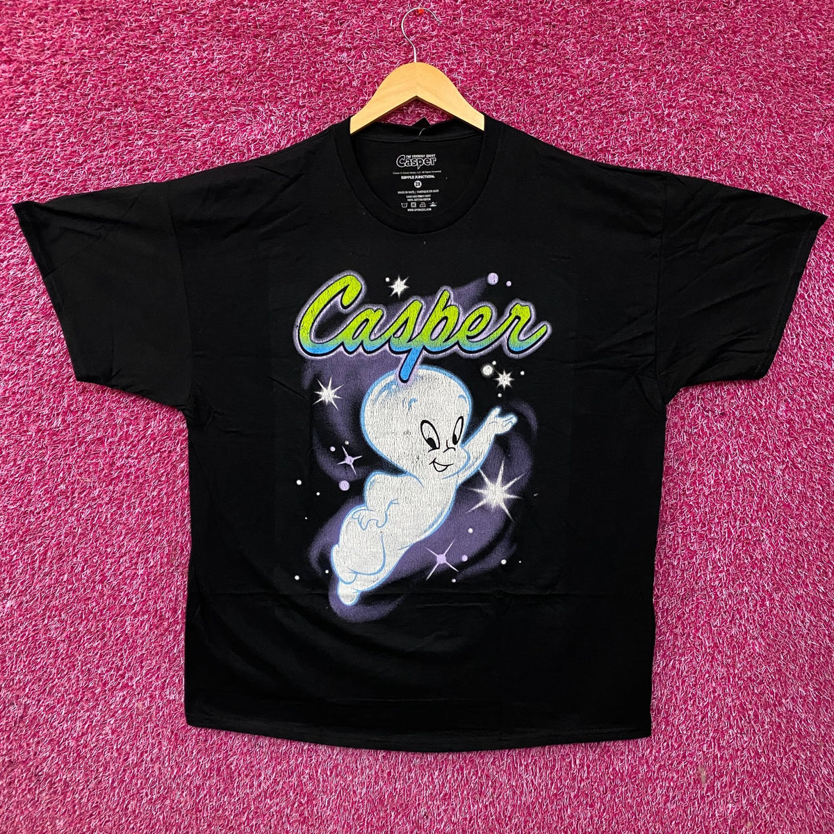 Ripple Junction Casper the Friendly Ghost Airbrush Style Stars Cartoon Tee 2XL