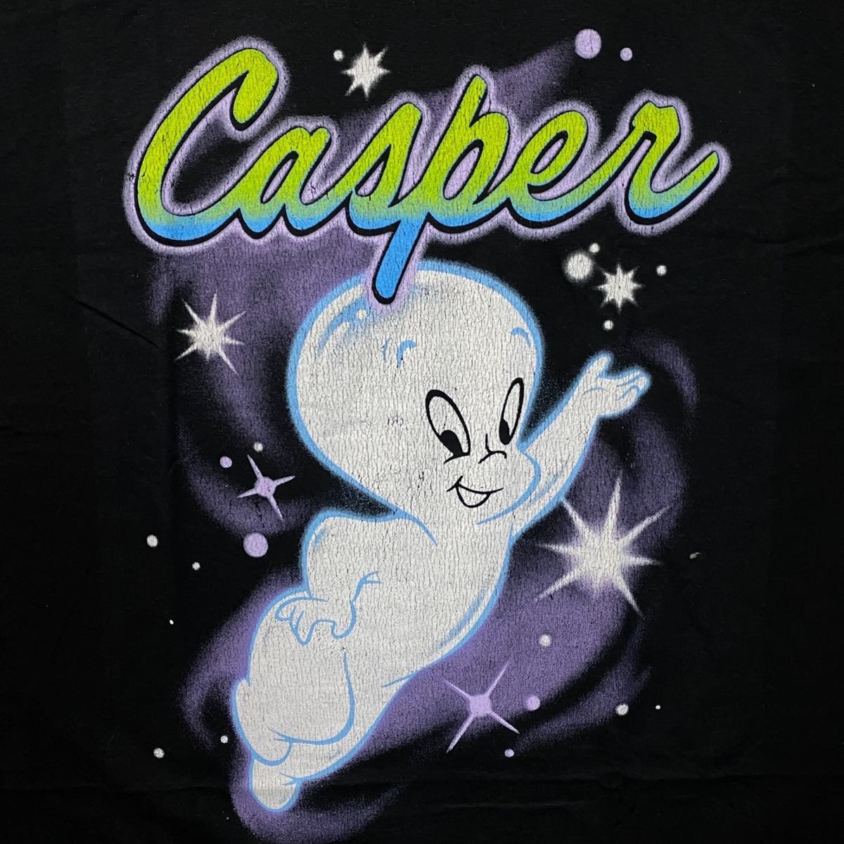 Ripple Junction Casper the Friendly Ghost Airbrush Style Stars Cartoon Tee 2XL