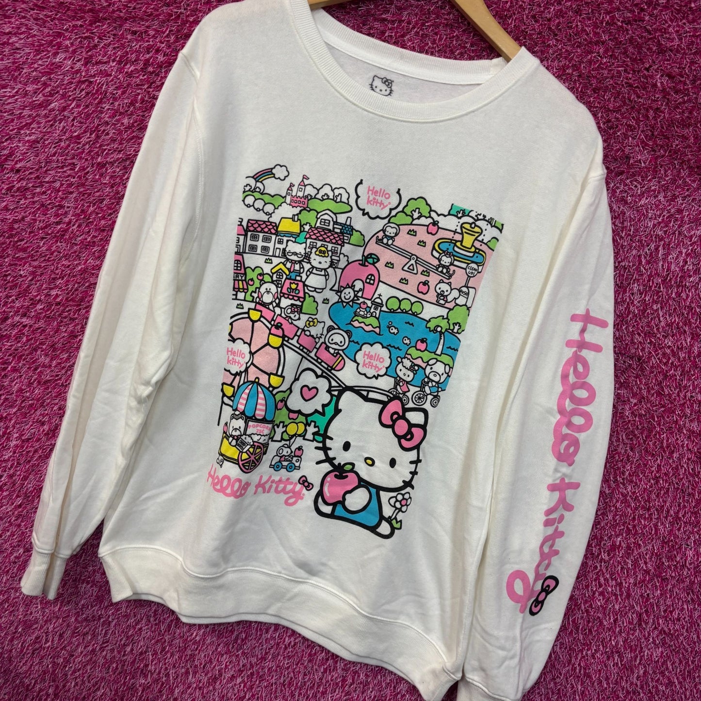 Hello Kitty Kawaii Festival Sanrio Puroland Anime Crewneck L