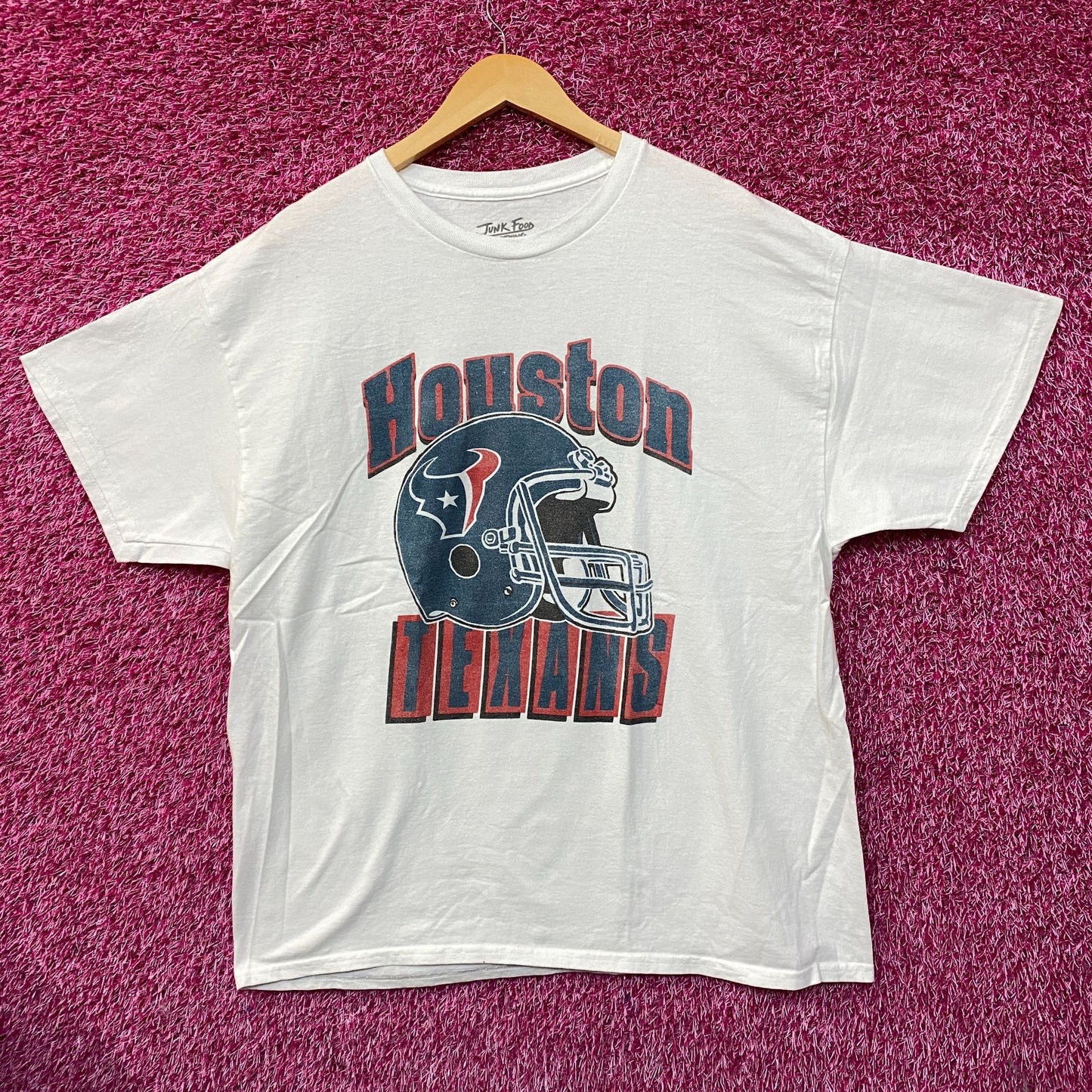 Junk Food NFL Houston Texas Throwback Helmet Logo T- Shirt Large
