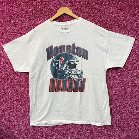Junk Food NFL Houston Texas Throwback Helmet Logo T- Shirt Large