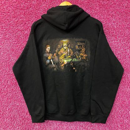 Slashers Playing Poker Horror Movie Hoodie Medium