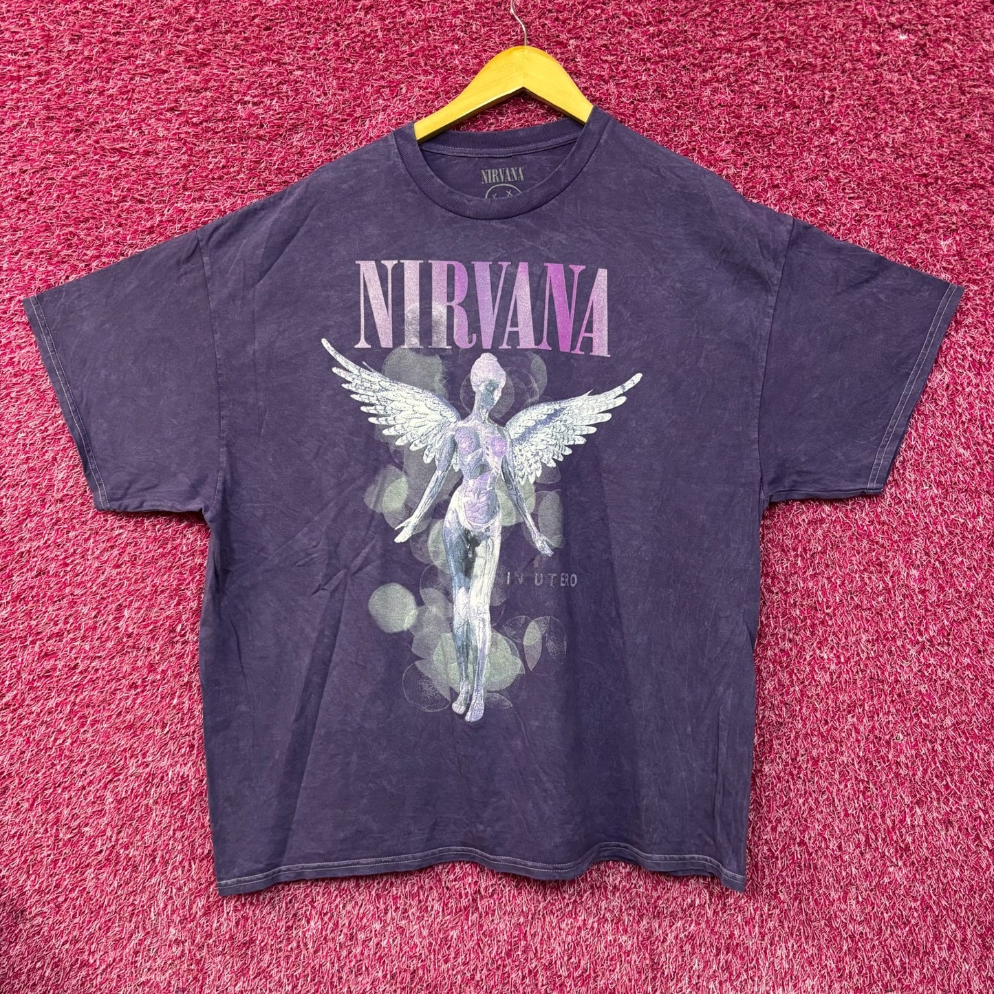 Nirvana In Utero Album Angel Art Outline Grunge Band Tee 2XL