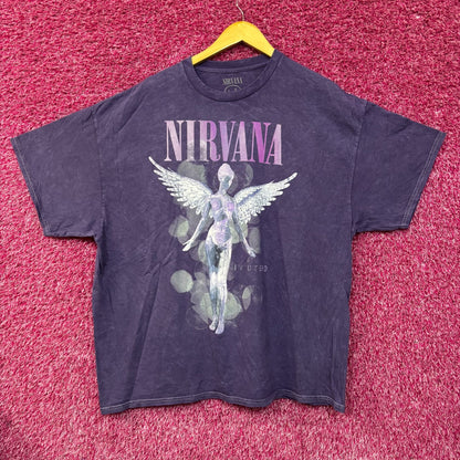 Nirvana In Utero Album Angel Art Outline Grunge Band Tee 2XL