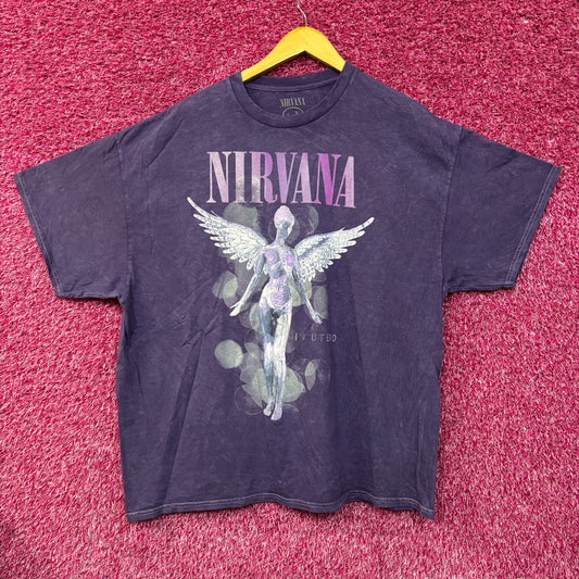 Nirvana In Utero Album Angel Art Outline Grunge Band Tee 2XL