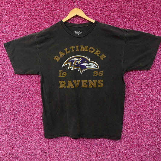 Junk Food Baltimore Ravens Establishment Retro Vintage Style Graphic T-Shirt Small