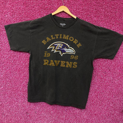 Junk Food Baltimore Ravens Establishment Retro Vintage Style Graphic T-Shirt Small