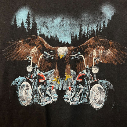 Junk Food Eagle Motorcycle Graphic Design T-Shirt Small