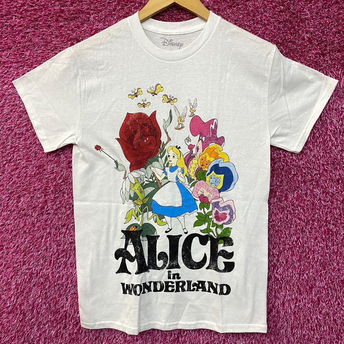 Disney Alice In Wonder Land Retro Animated Film T-Shirt Extra Small