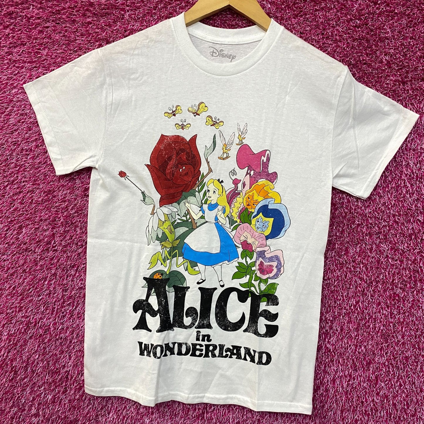 Disney Alice In Wonder Land Retro Animated Film T-Shirt Extra Small