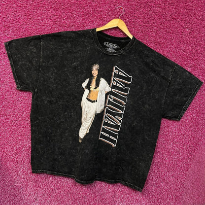 Aaliyah R&B Vintage-Style Washed Black T-Shirt 3XL