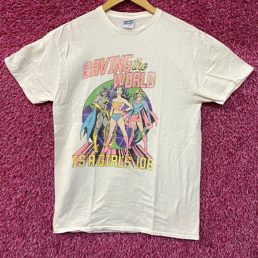 Junk Food Clothing DC "Saving The World Is A Girls Job" Graphic Tee Small