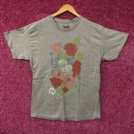 Junk Food Flowers Cotton Graphic T-Shirt Medium