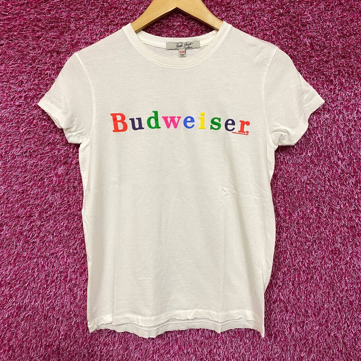 Budweiser Logo Graphic Design T-Shirt XXS